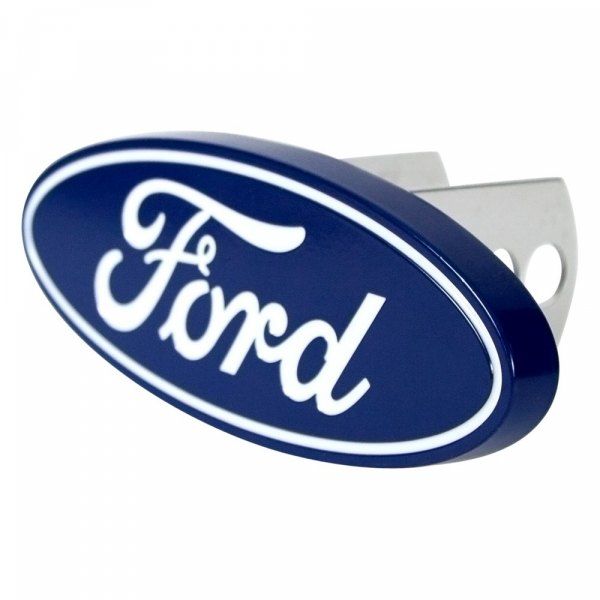 Plasticolor 002236 - Couvercle d'attelage bleu avec logo Ford chromé pour récepteurs 2"