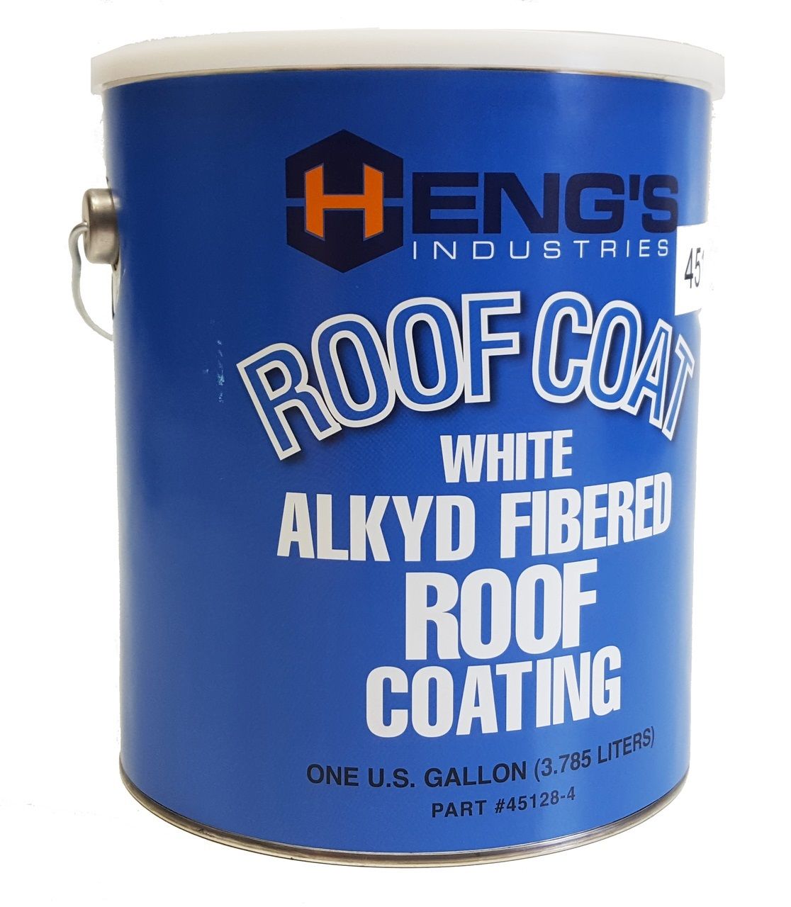 Heng's® 45128-4 - Plas-T-Cote™ 128 oz. Revêtement de toit blanc en fibre de verre et métal à fibres alkydes