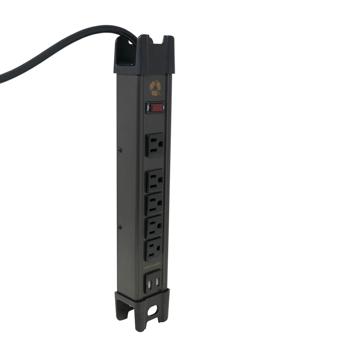 Southwire 5127 - Multiprise magnétique robuste entièrement métallique avec 2 x USB 2,4 A, 5 prises et cordon de 8 pieds