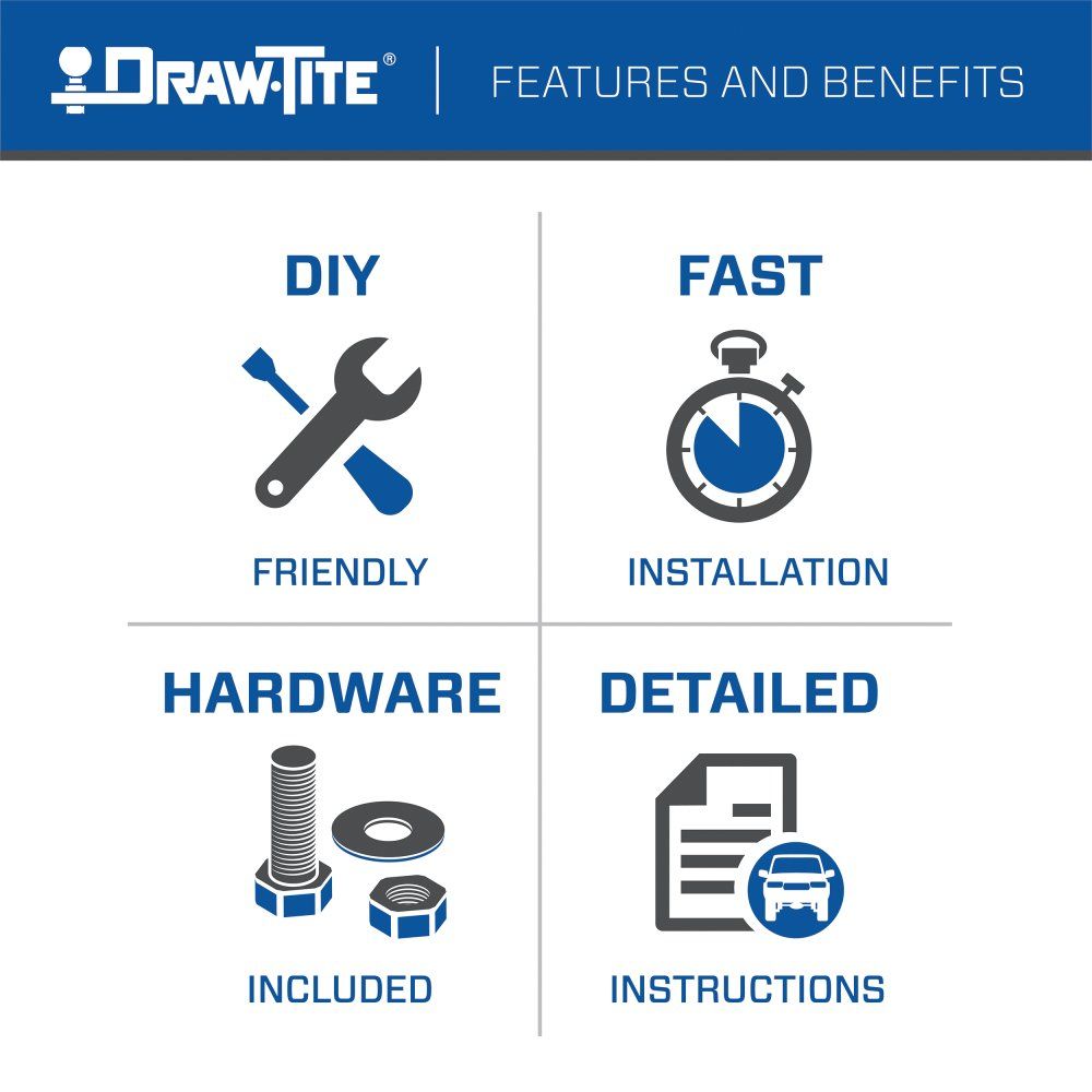 Draw Tite® • 76603 • Max-Frame® • Attaches de remorque • Classe III 2" (2 000 lb GTW/300 lb TW) • Mazda CX-30 20-23