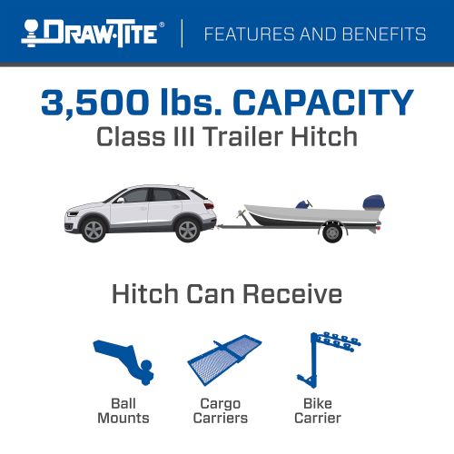 Draw Tite® • 76905 • Hidden Hitch® • Attelage de remorque Classe III • Classe III 2" (350 Lbs lbs GTW/3500 Lbs lbs TW) • Lexus RX350/RX450h 16-22