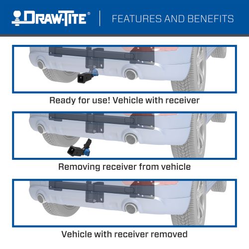 Draw Tite® • 76911 • Hidden Hitch® • Attelage de remorque Classe III • Classe III 2" (350 Lbs lbs GTW/3500 Lbs lbs TW) • Audi Q5/SQ5 18-22