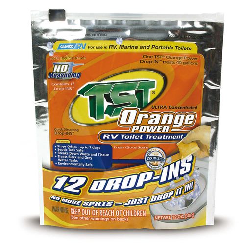 Camco 41180 TST Orange Drop-Ins  - 15/bag  Bilingual