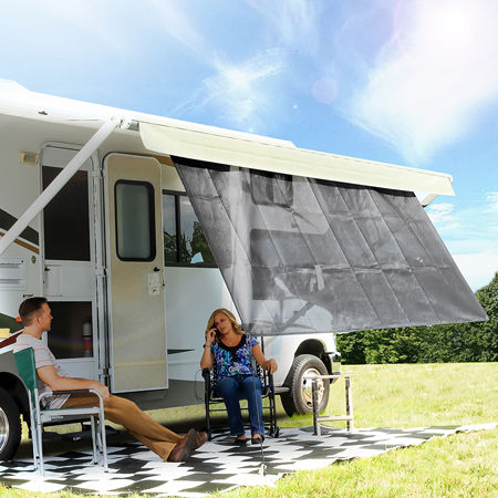 Camco 51457 - Kit d'ombrage pour auvent de camping-car - 54"x 180", Marron