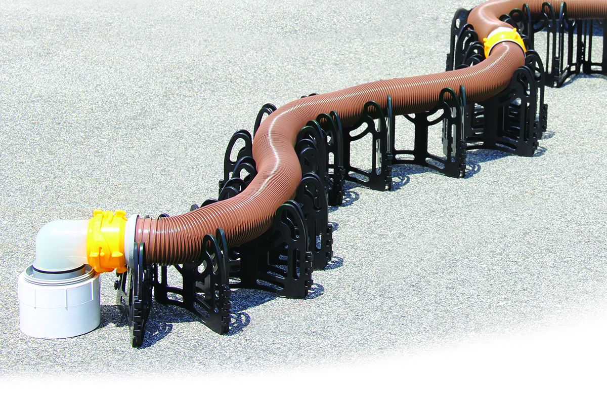 Support de tuyau d'égout en plastique Camco 43061 Sidewinder - 30' bilingue