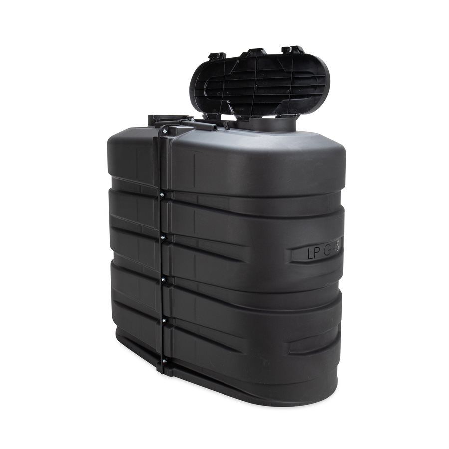 Camco 50512 - Couvercle de réservoir de propane double pour camping-car, 30 lb, noir