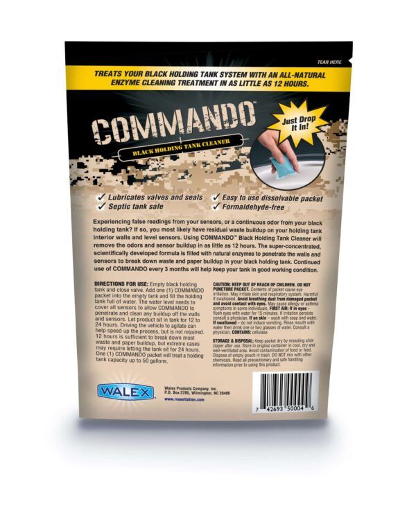 Walex CMDOBGCA - Traitement du réservoir de rétention noir Commando® RV - 4 par paquet