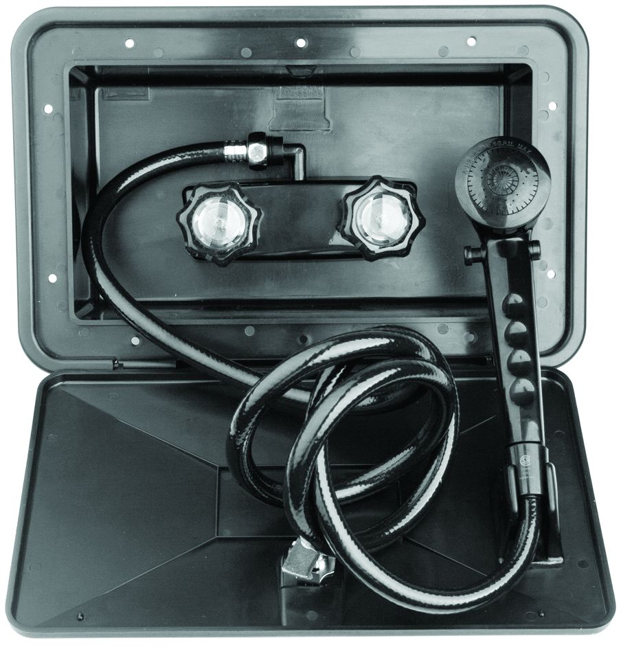 Dura Faucet DF-SA170-BK - Kit de boîte de douche extérieure Dura RV - Noir