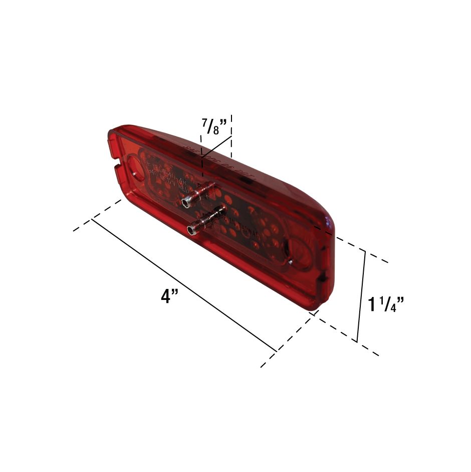 Uni-Bond LED1040-4R - 4" x 1.25" Side Marker LED Light Red