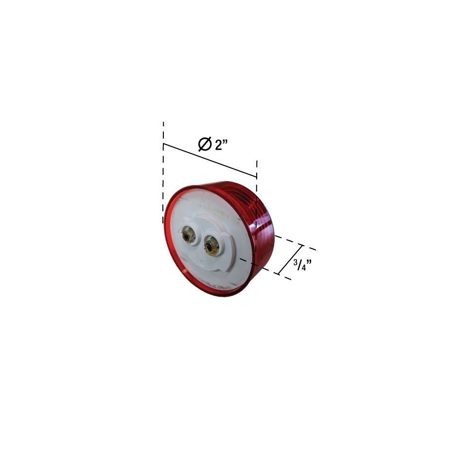 Uni-Bond KT3205R 2"  Round Side Marker Light Red