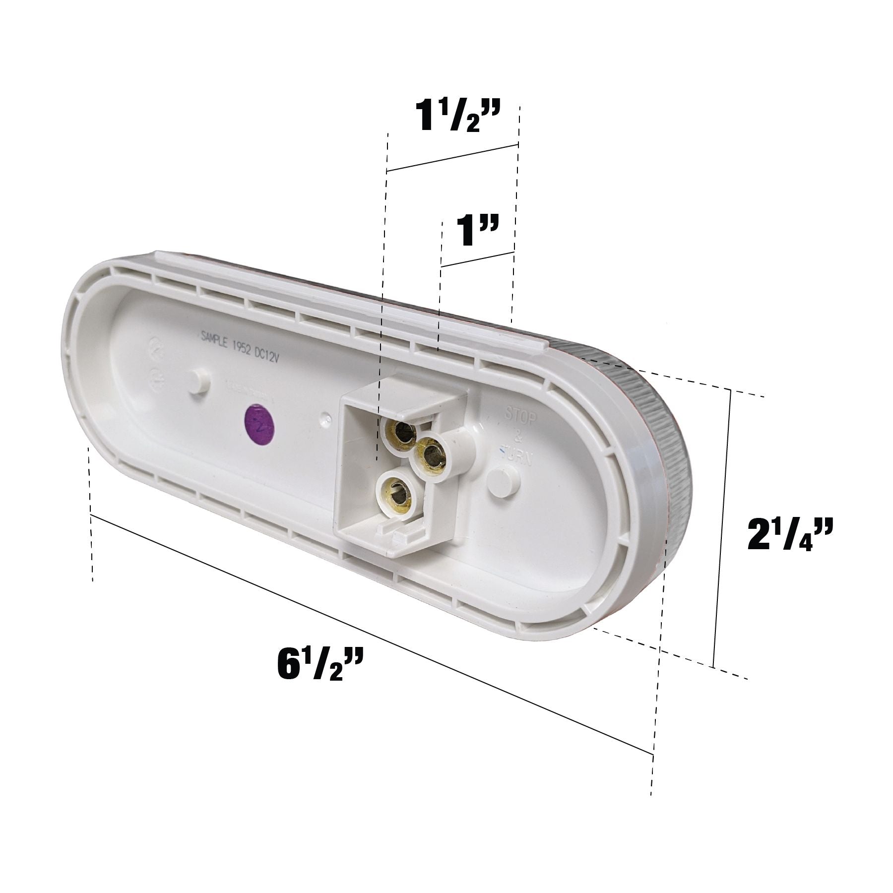 Uni-Bond LED2238-6C - Lampe de recul ovale LED – 6 diodes transparentes