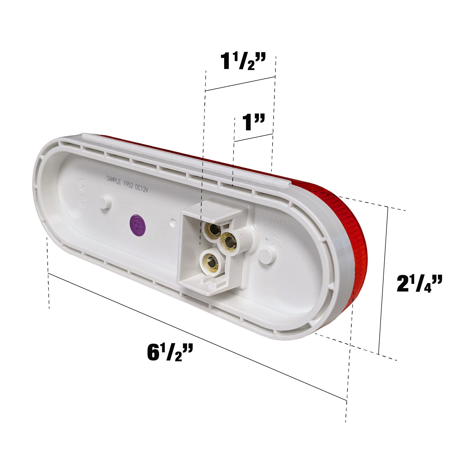 Uni-Bond LED2238-6R - Lampe LED Ovale S/T/T/P Rouge - 6 Diodes