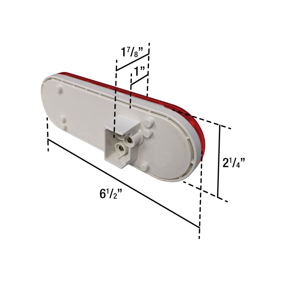 Uni-Bond LED2238S-10R - LED Oval S/T/T Lamp Red - 10 Diode