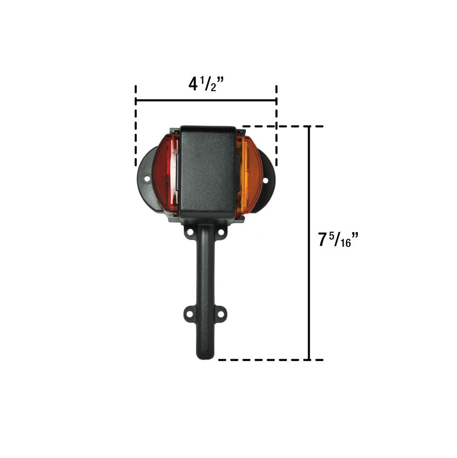 Uni-Bond LFML1225-3RA - Lumière LED de garde-boue gauche rouge/ambre