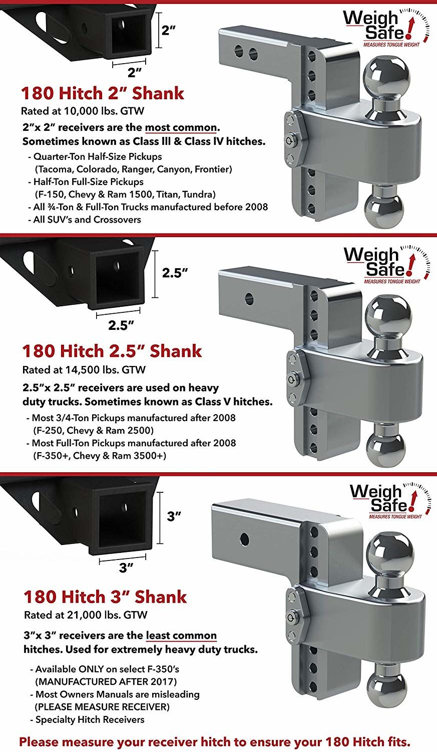 Weigh Safe LTB8-2 - Boule de retournement 8" avec tige de 2"