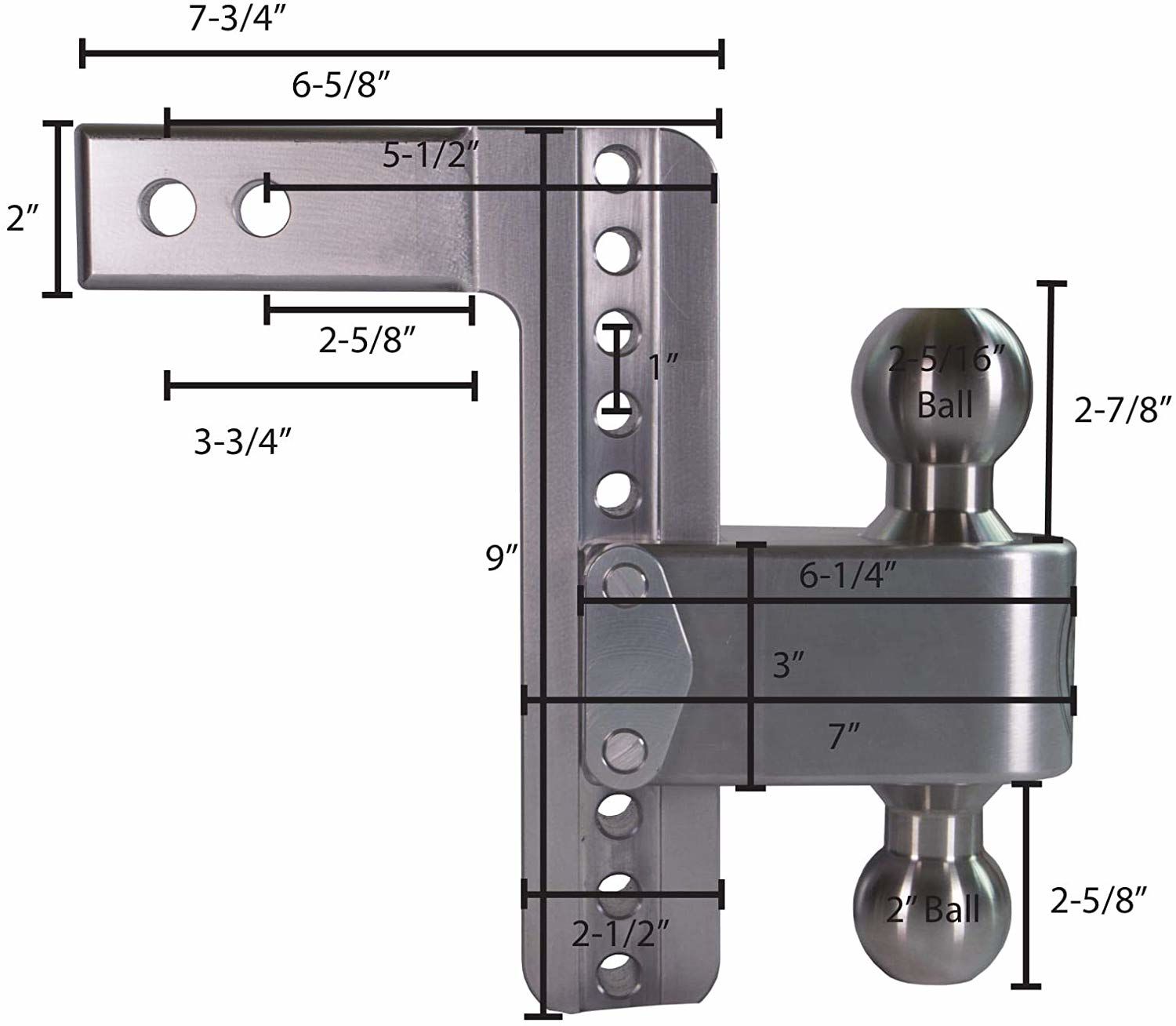 Weigh Safe LTB8-2 - Boule de retournement 8" avec tige de 2"