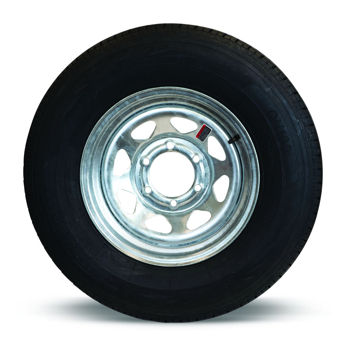 Tow-Rite RDG25-703-SGA6 - Pneu et jante ST225/75R15 LRD à rayons galvanisés 4,28