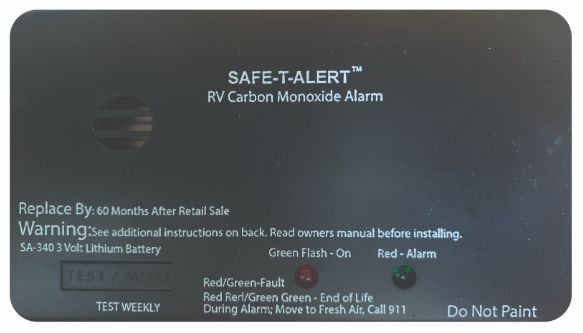MTI Industries SA-340-BL - Alarme de monoxyde de carbone à batterie scellée, noir
